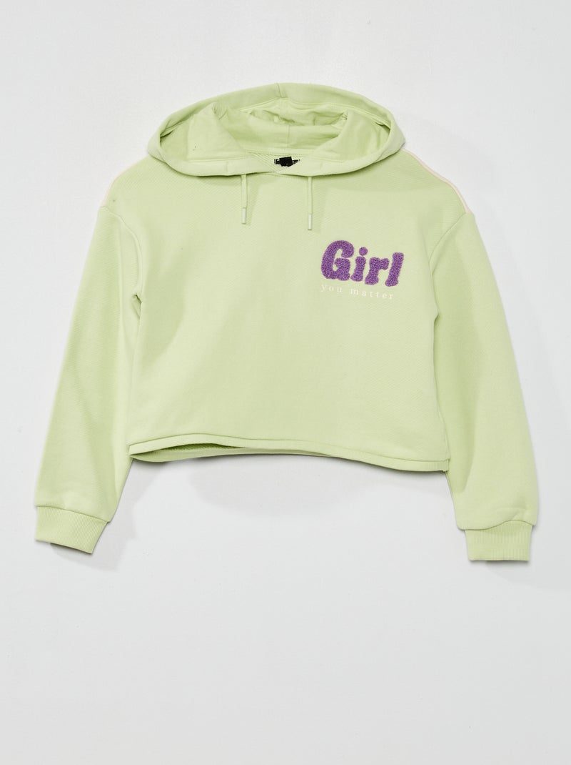 Sweat cropped en molleton Vert - Kiabi