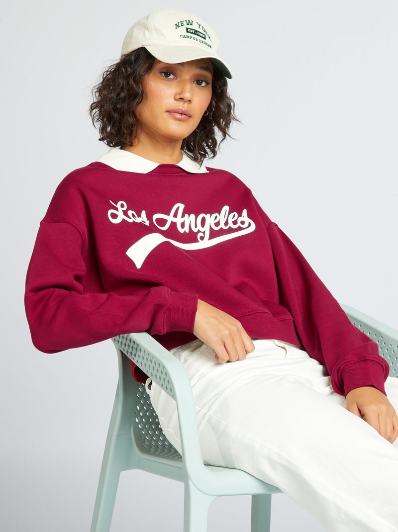 Sweat cropped style campus Bordeaux - Kiabi