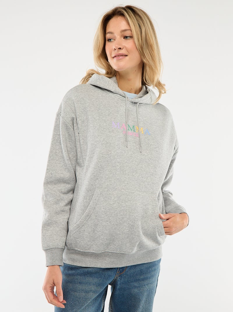 Sweat d'allaitement à capuche Gris - Kiabi