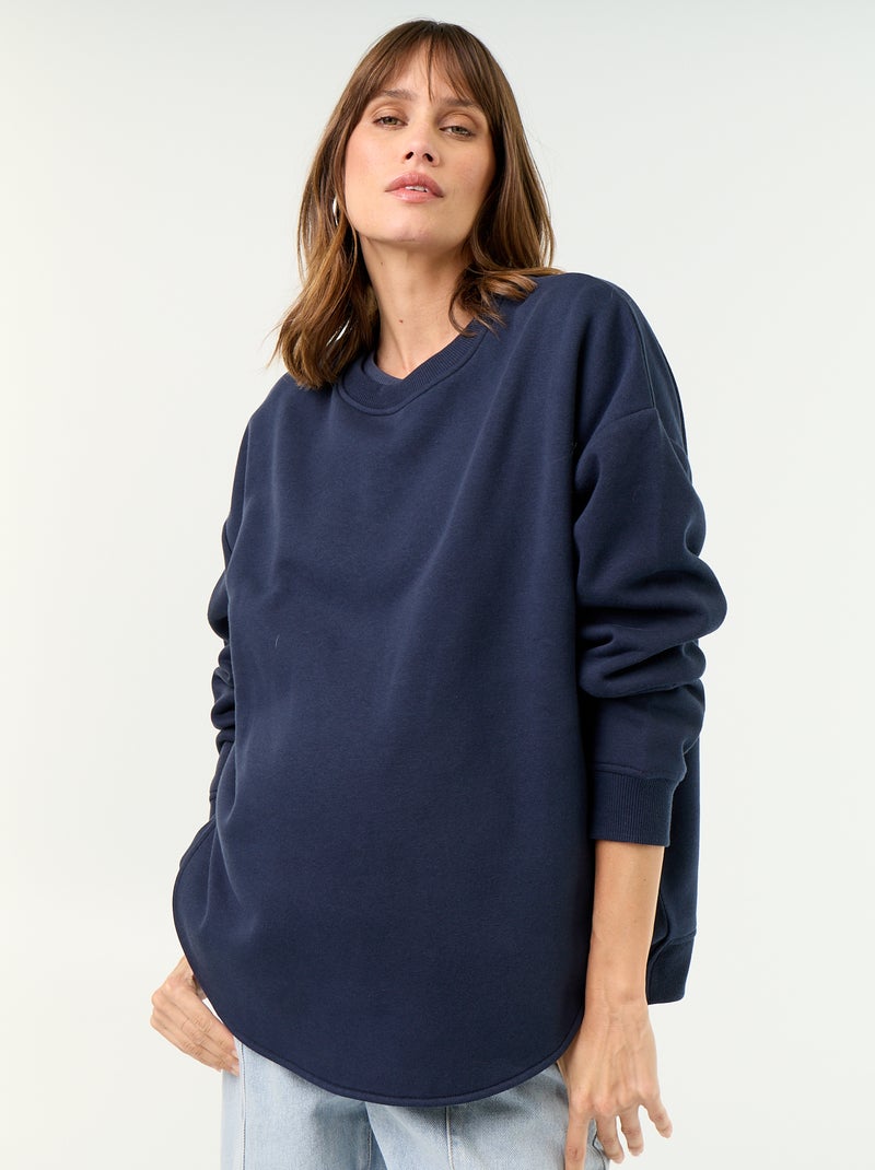 Sweat d'allaitement avec ouverture croisée Bleu - Kiabi
