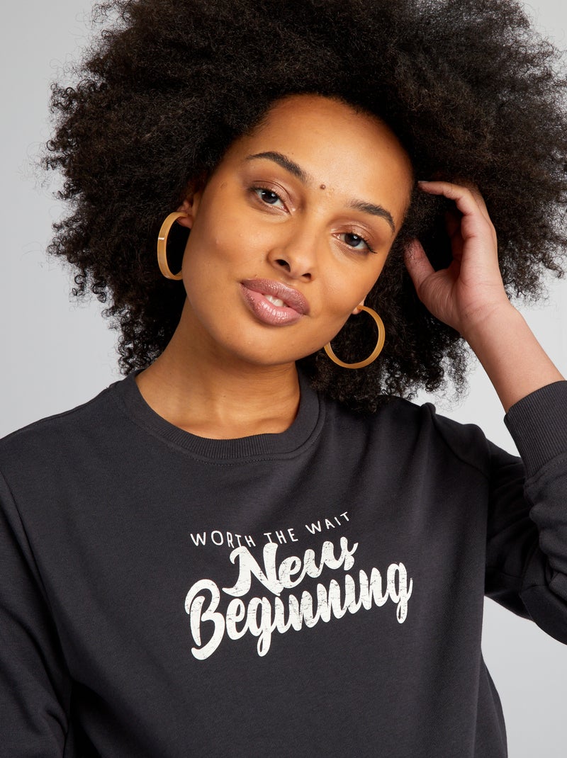 Sweat d'allaitement avec ouverture sur les côtés Noir - Kiabi