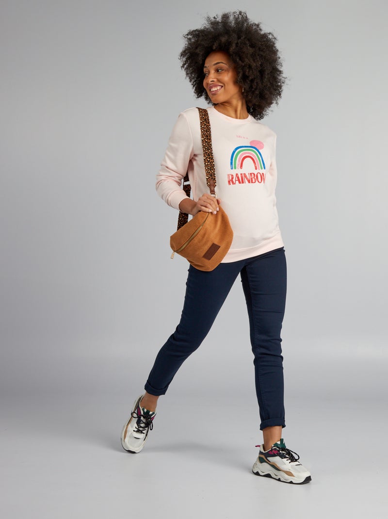 Sweat d'allaitement avec ouverture sur les côtés Rose - Kiabi