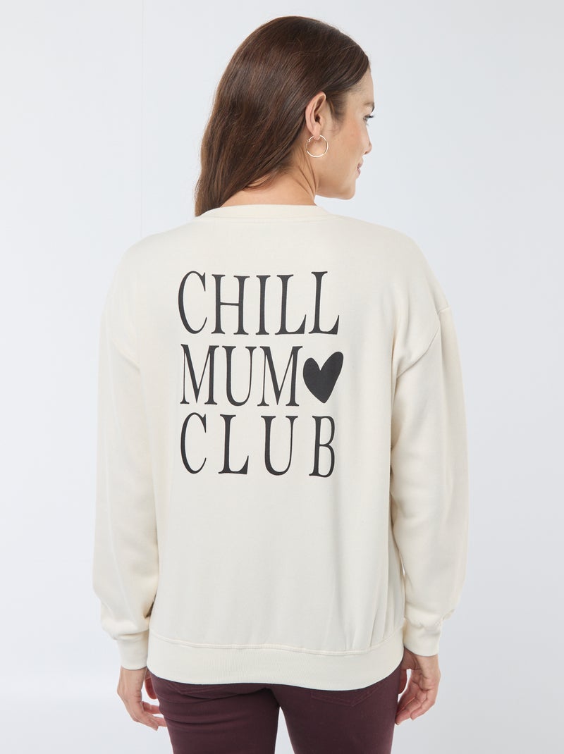 Sweat d'allaitement en molleton Beige - Kiabi