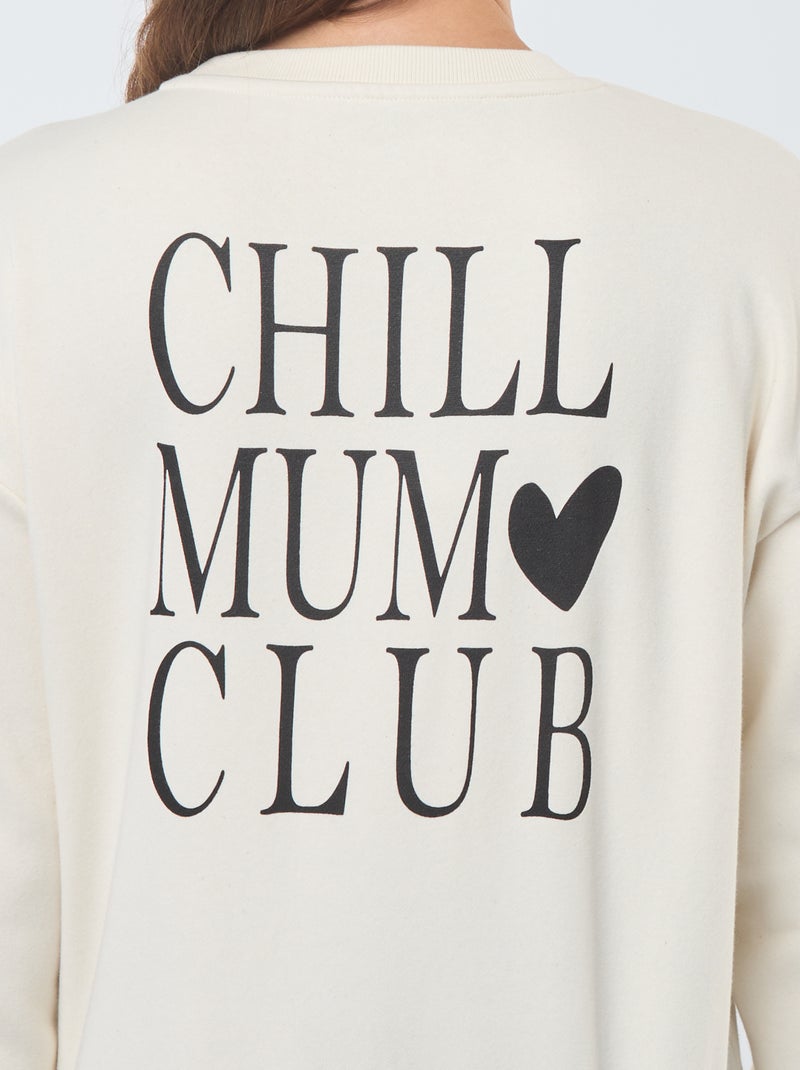 Sweat d'allaitement en molleton Beige - Kiabi