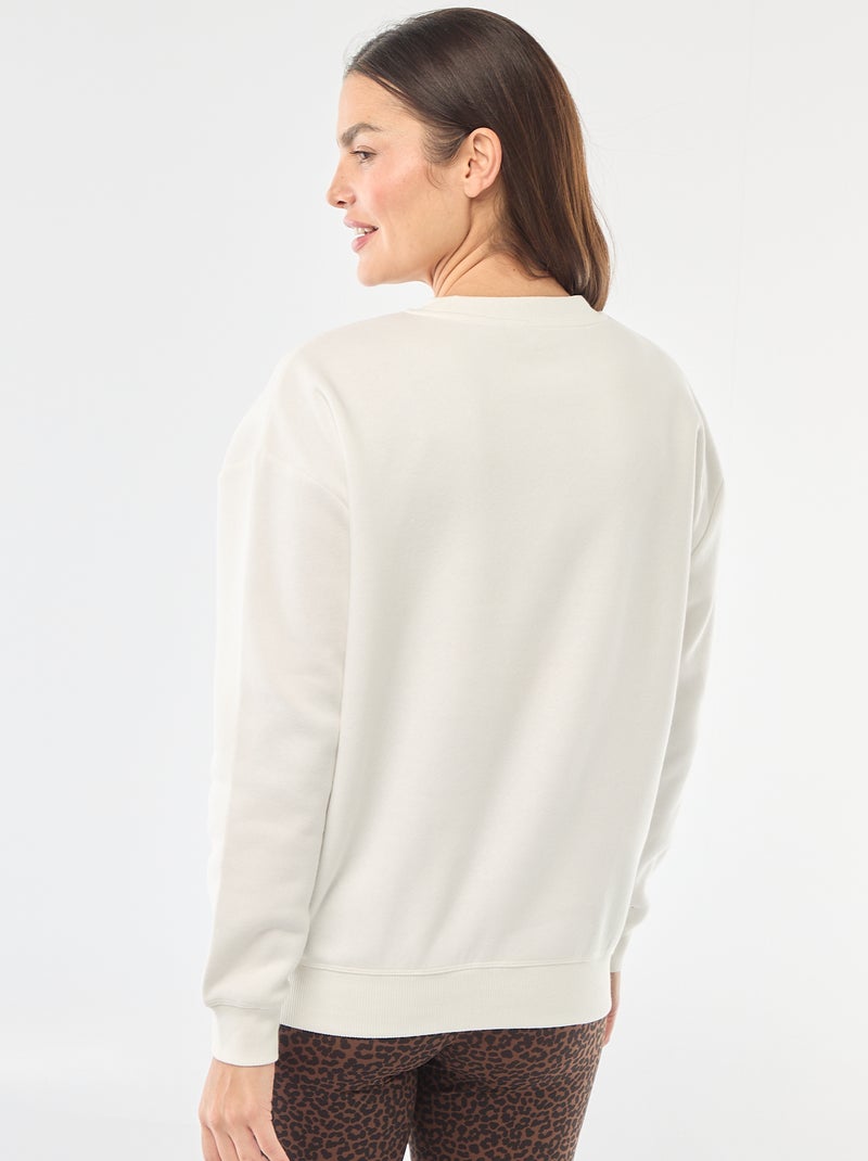 Sweat d'allaitement en molleton Blanc - Kiabi