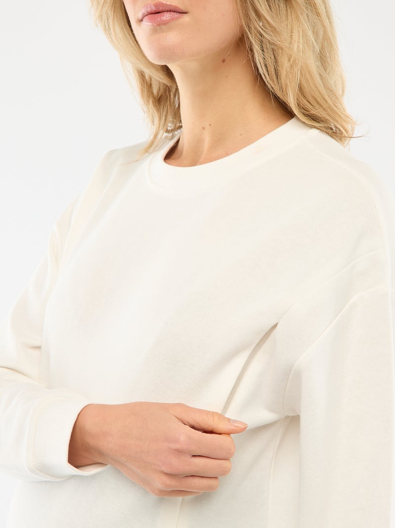 Sweat d'allaitement en molleton Blanc - Kiabi