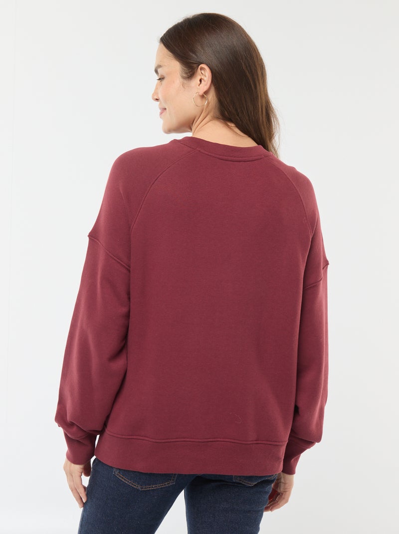 Sweat d'allaitement en molleton Bordeaux - Kiabi