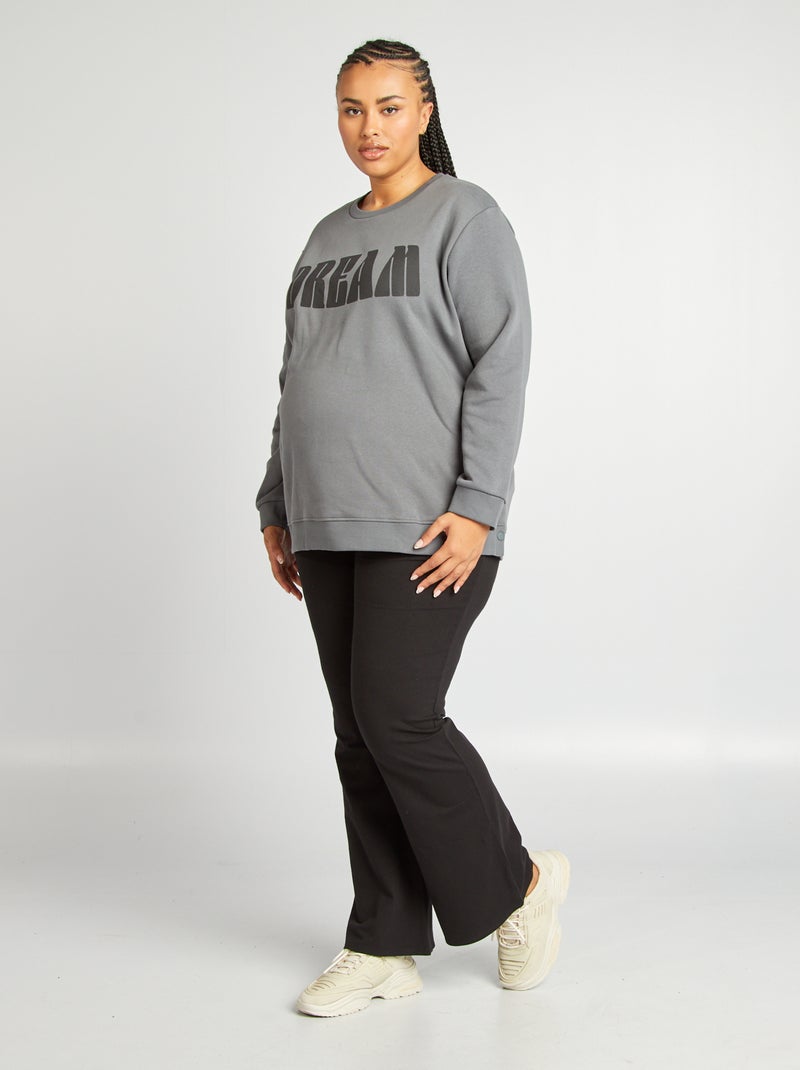 Sweat d'allaitement en molleton Gris - Kiabi