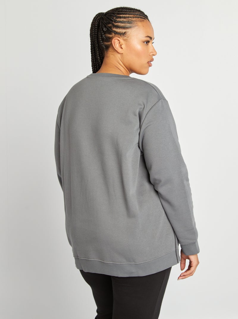 Sweat d'allaitement en molleton Gris - Kiabi
