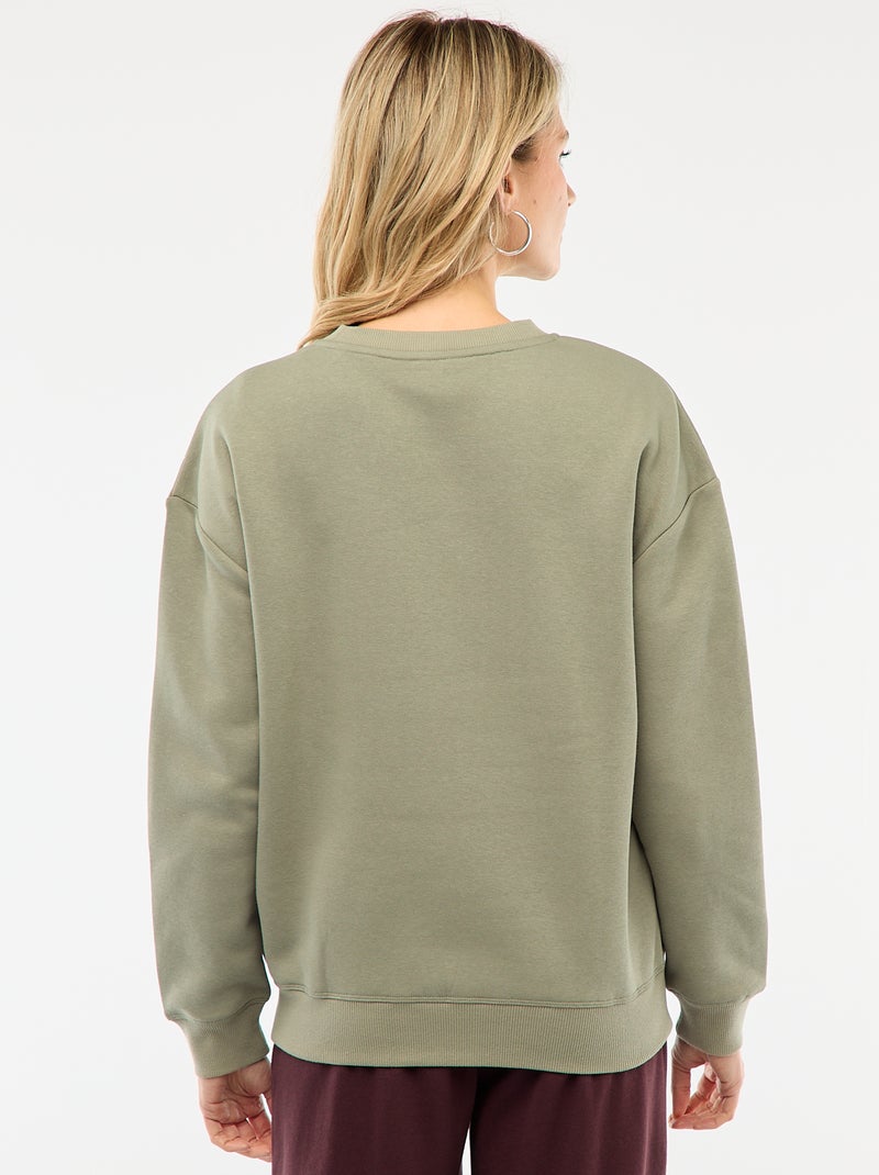 Sweat d'allaitement en molleton Kaki - Kiabi