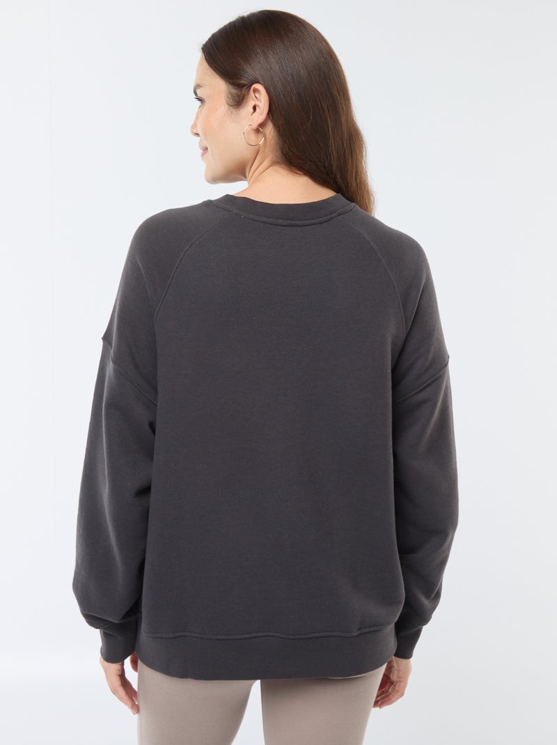 Sweat d'allaitement en molleton Noir - Kiabi