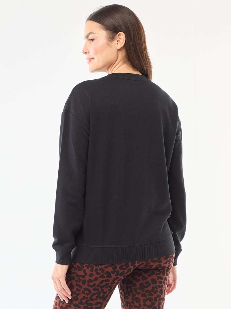 Sweat d'allaitement en molleton Noir - Kiabi