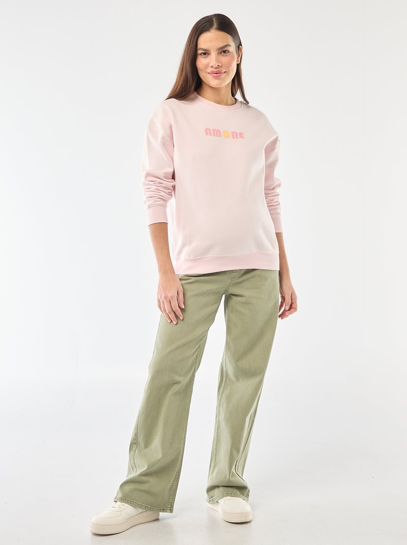 Sweat d'allaitement en molleton Rose - Kiabi