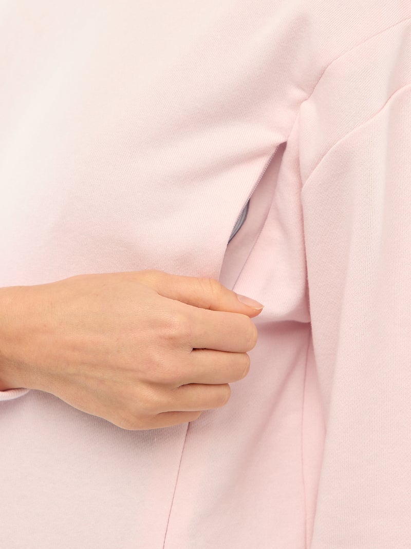 Sweat d'allaitement en molleton Rose - Kiabi
