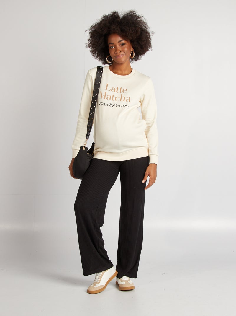 Sweat d'allaitement imprimé Beige - Kiabi
