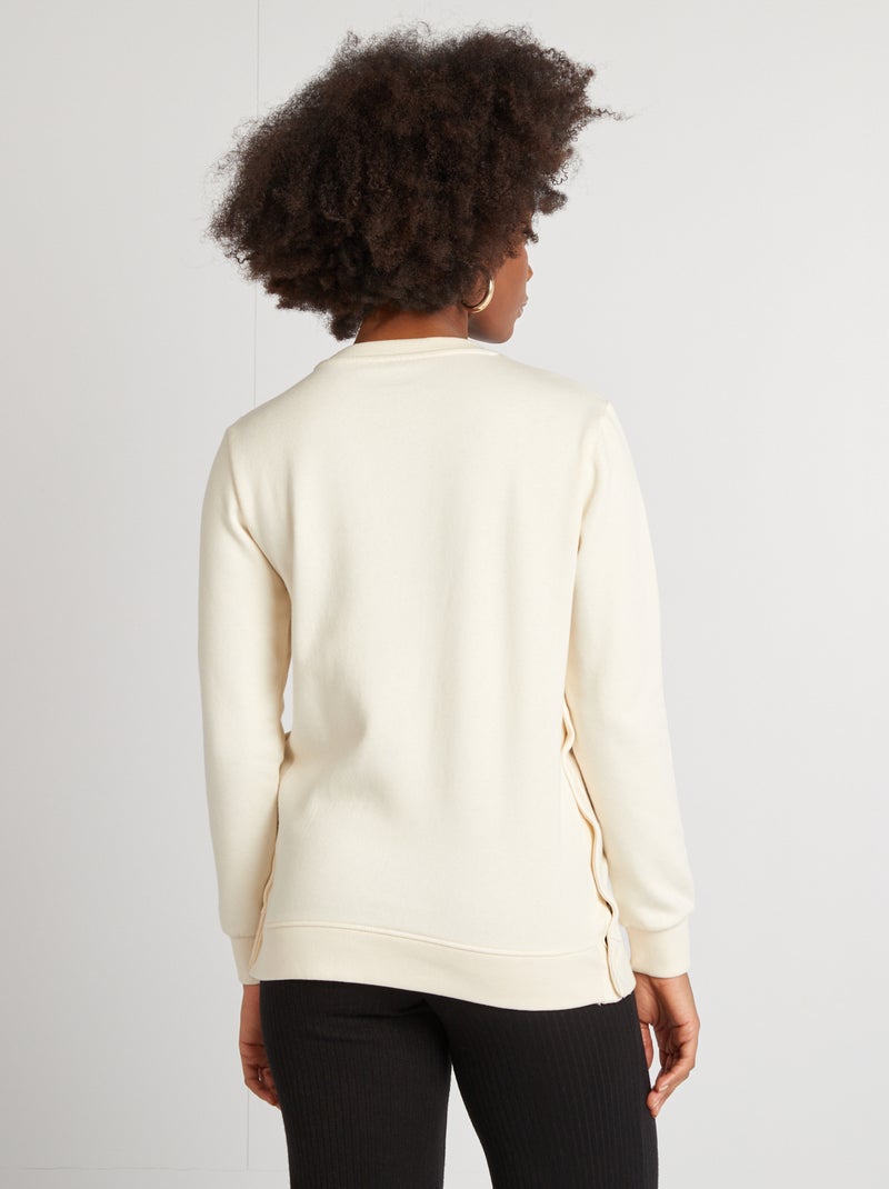 Sweat d'allaitement imprimé Beige - Kiabi