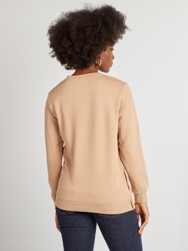 Sweat d'allaitement imprimé Beige - Kiabi