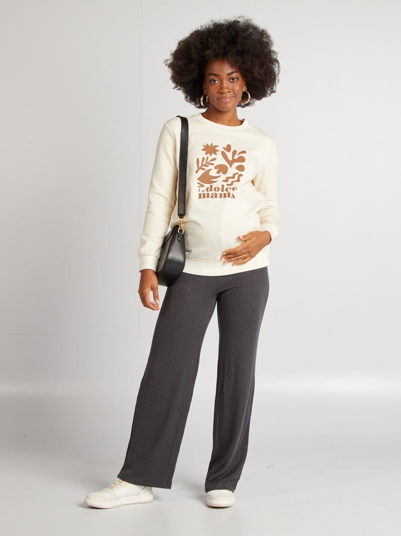 Sweat d'allaitement imprimé Beige - Kiabi