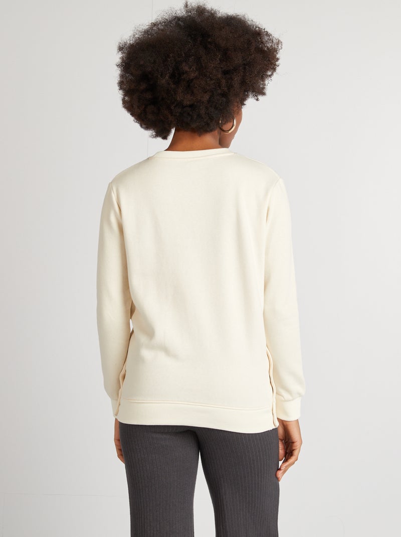Sweat d'allaitement imprimé Beige - Kiabi
