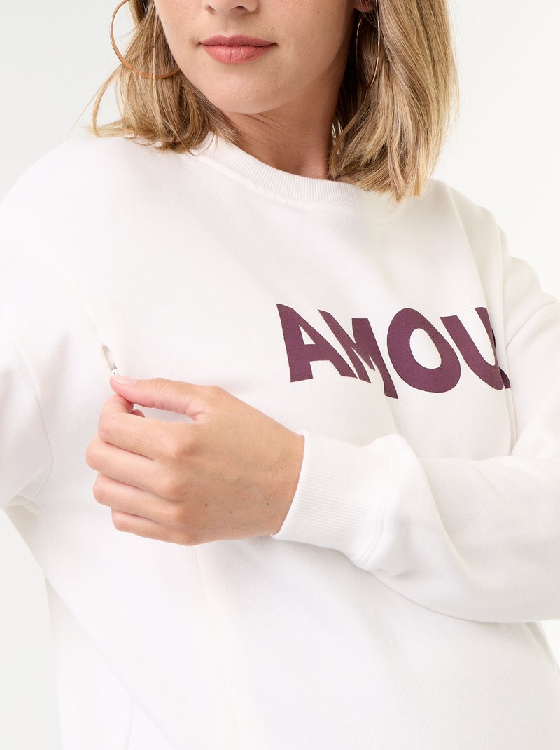Sweat d'allaitement imprimé Blanc - Kiabi