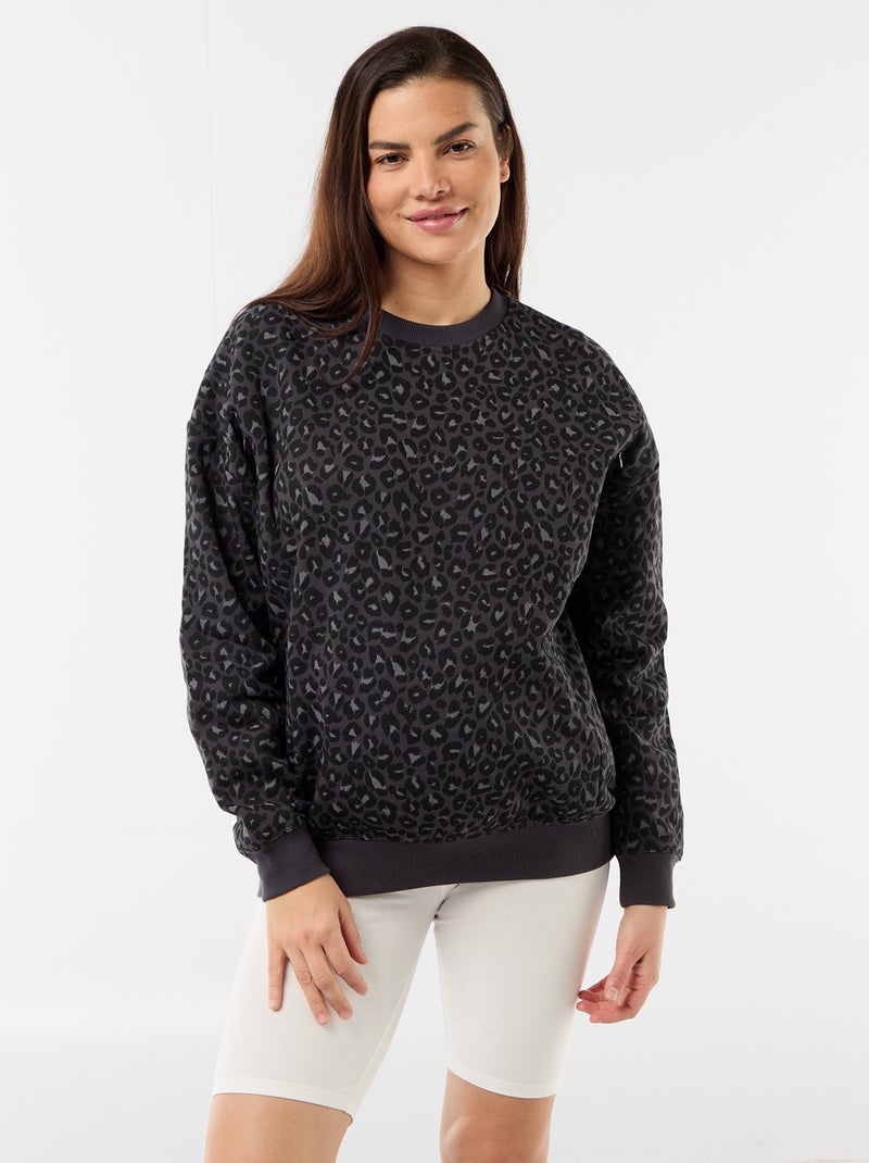 Sweat d'allaitement imprimé Gris - Kiabi