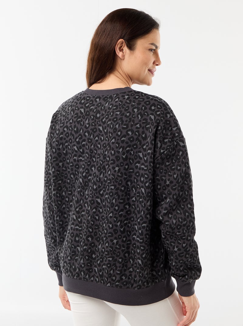 Sweat d'allaitement imprimé Gris - Kiabi