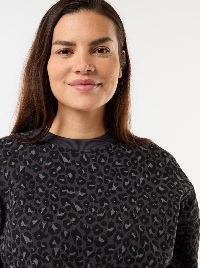 Sweat d'allaitement imprimé Gris - Kiabi