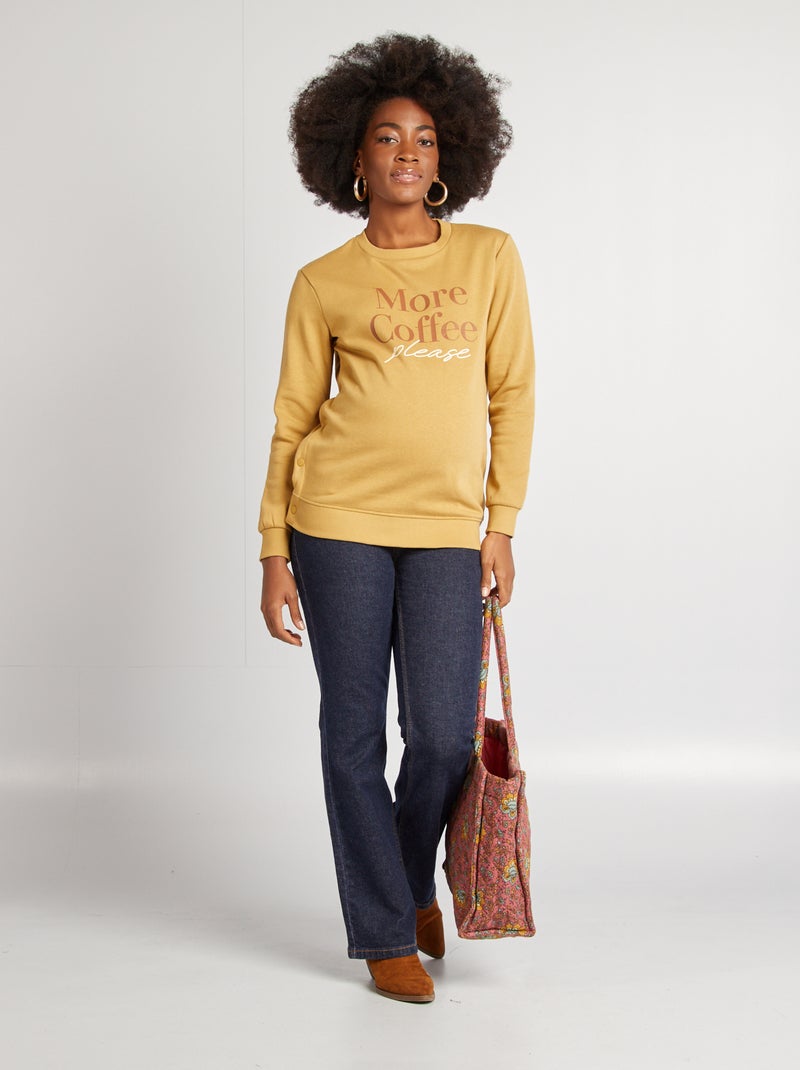 Sweat d'allaitement imprimé Jaune - Kiabi