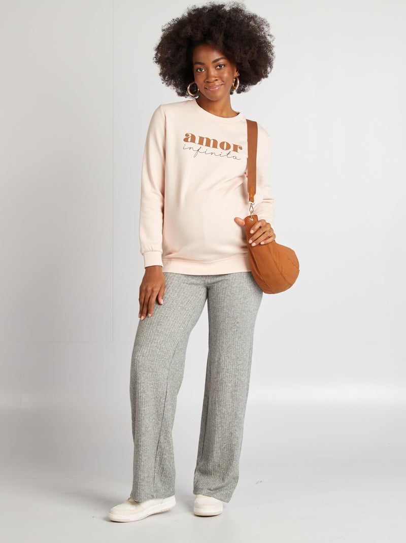 Sweat d'allaitement imprimé Rose - Kiabi