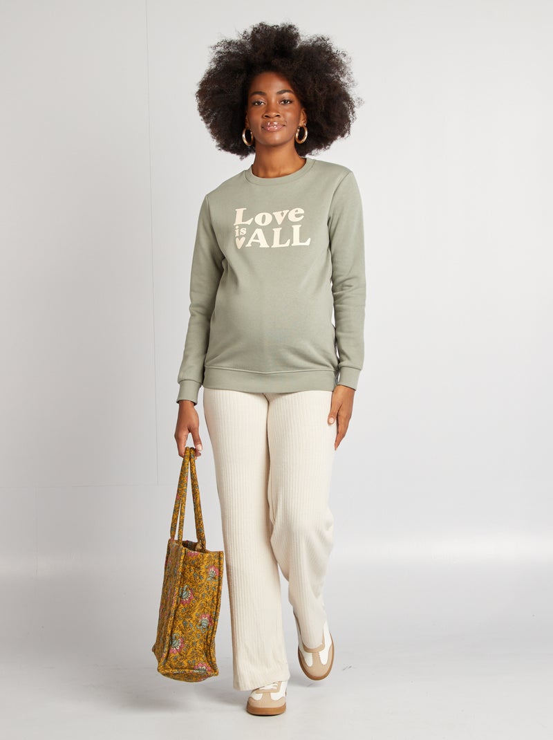 Sweat d'allaitement imprimé Vert - Kiabi