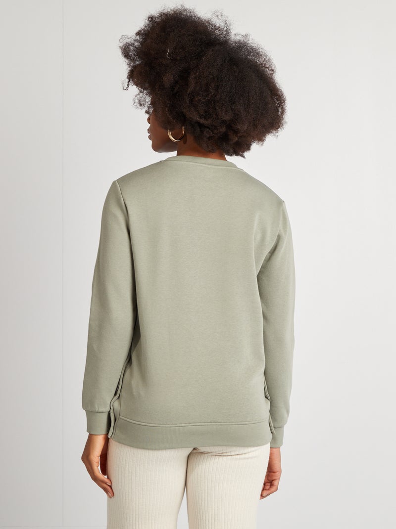 Sweat d'allaitement imprimé Vert - Kiabi