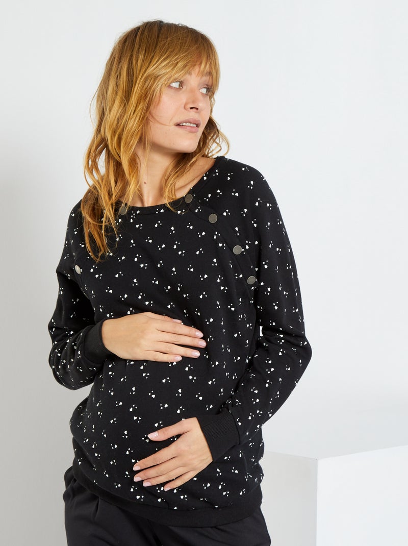 Sweat d'allaitement noir - Kiabi