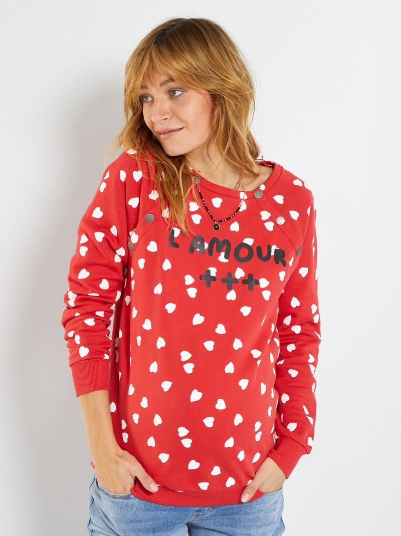 Sweat d'allaitement rouge - Kiabi