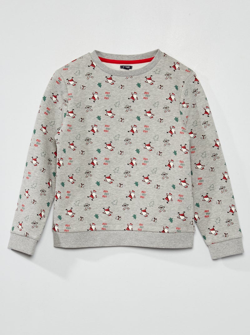 Sweat de Noël chiné Gris chiné - Kiabi