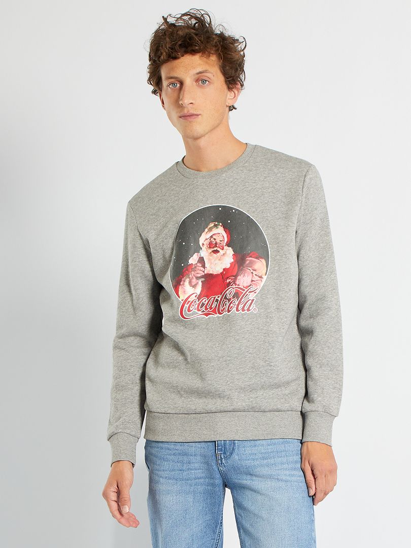 Sweat de Noël 'Coca-Cola' - gris - Kiabi - 15.00€