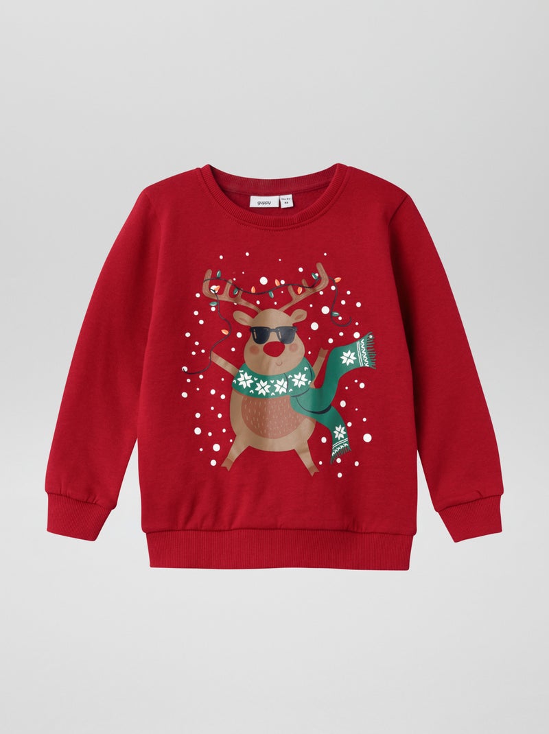Sweat de noël en molleton Rouge - Kiabi