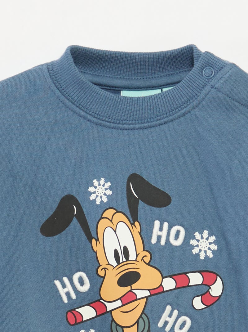 Sweat de Noël imprimé 'Disney' 'Pluto' en coton Bleu - Kiabi