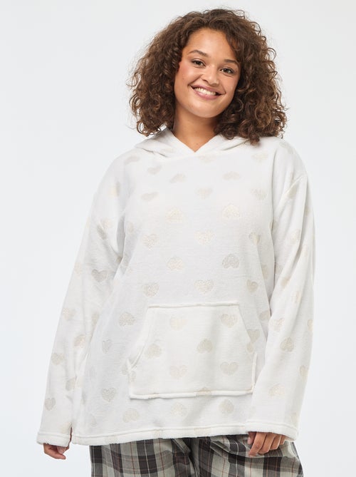 Sweat de nuit en polaire à capuche - Kiabi