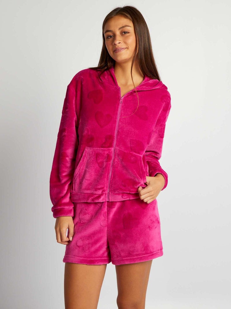 Sweat de nuit zippé en polaire Rose - Kiabi