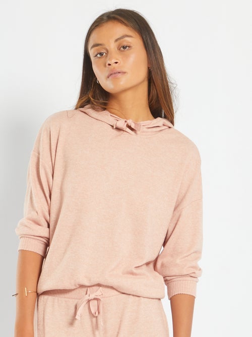 Sweat de pyjama en maille chinée douce - Kiabi