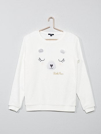 Sweat de pyjama en polaire 'ours'