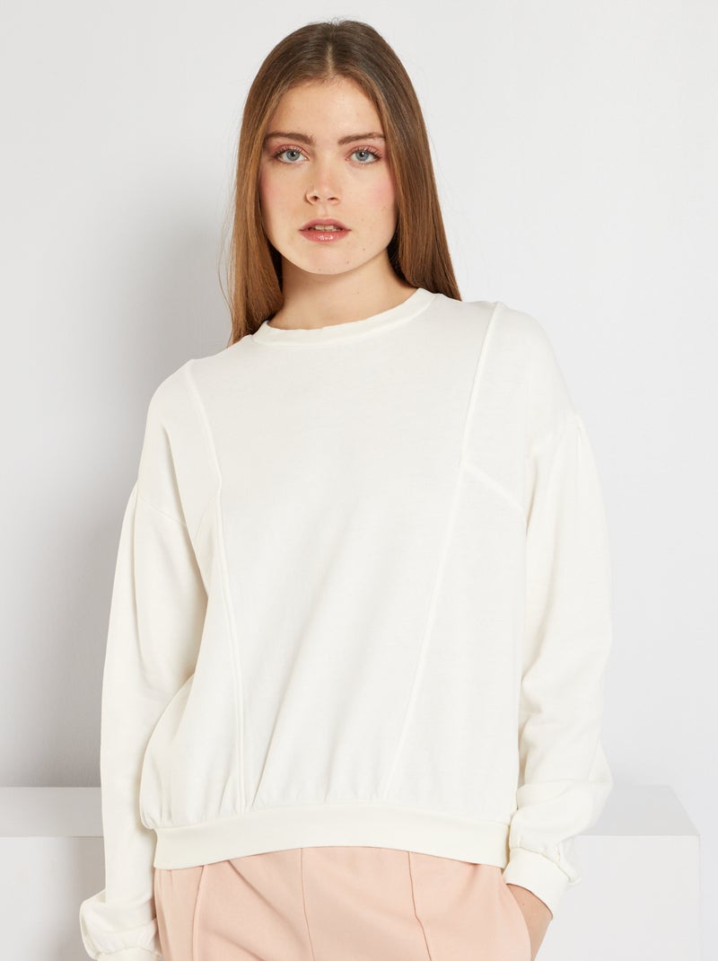Sweat de sport blanc - Kiabi