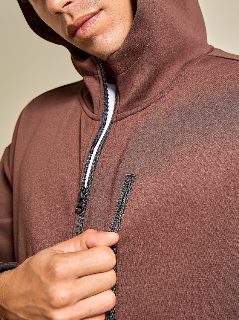Sweat de sport zippé (ekstract) Marron - Kiabi