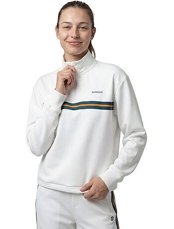 Sweat de tennis demi-zip femme tennis femme tiebreak-w