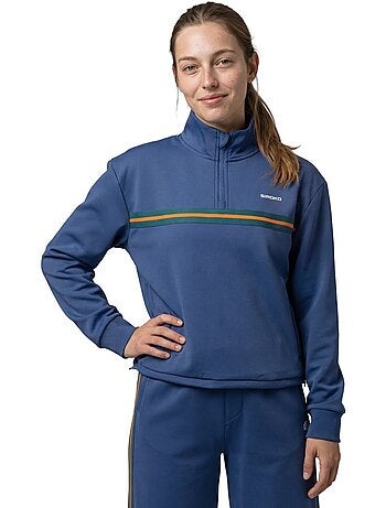 Sweat de tennis demi-zip femme tennis femme tiebreak-w navy