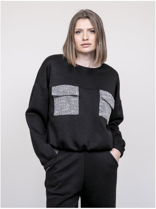 Sweat détails tweed YSEULT - Kiabi