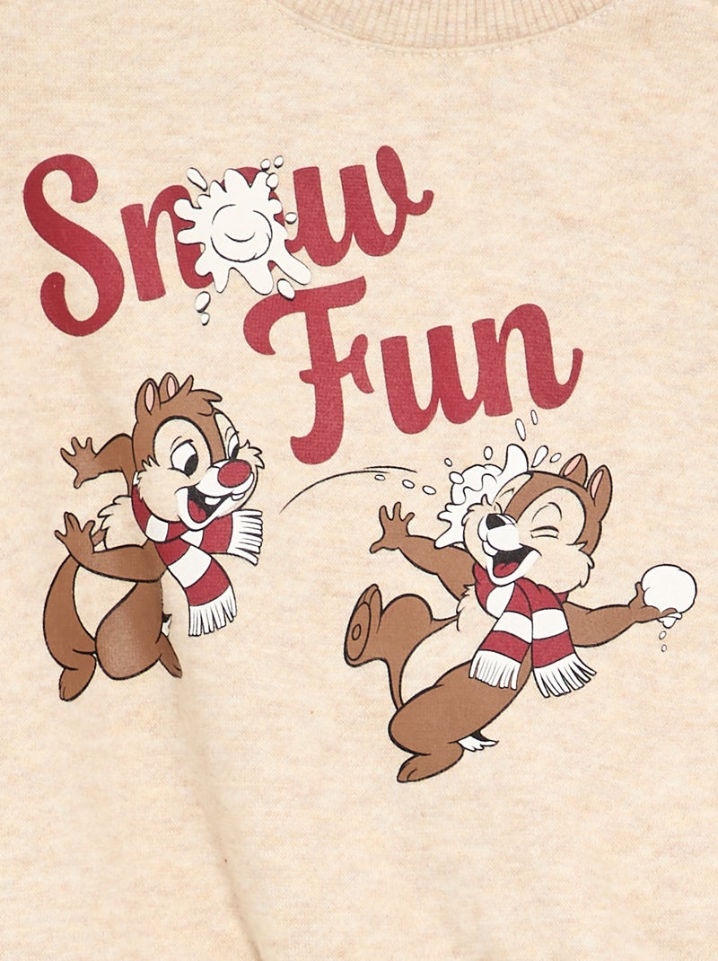 Sweat 'Disney' à manches longues Beige - Kiabi