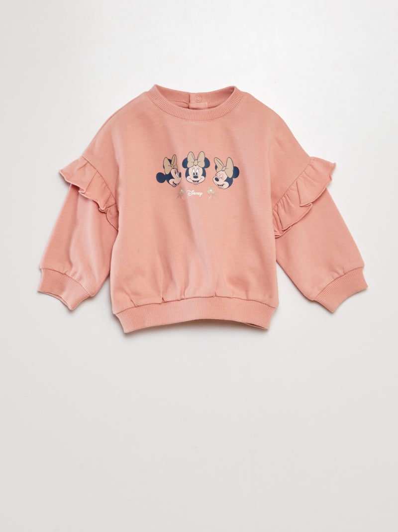 Sweat 'Disney' à volants Rose minnie - Kiabi