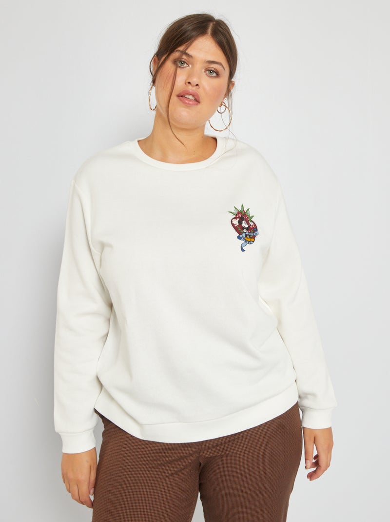 Sweat 'Disney' en molleton Blanc - Kiabi