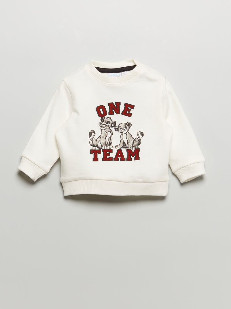 Sweat 'Disney' en molleton Blanc - Kiabi